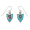 Turquoise Silver Bear Arrowhead Hook Dangle Earrings YX78848